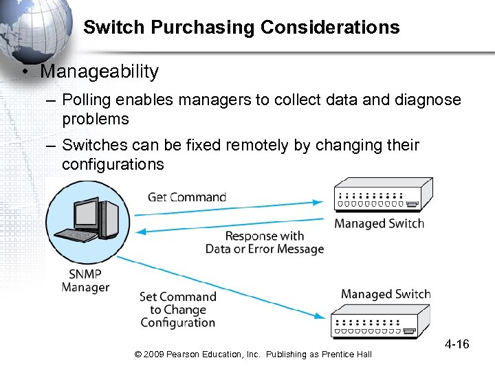 Switch Purchasing Considerations • Manageability – Polling enables managers to collect data and diagnose