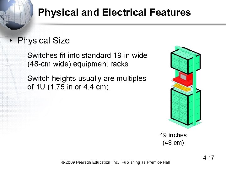 Physical and Electrical Features • Physical Size – Switches fit into standard 19 -in