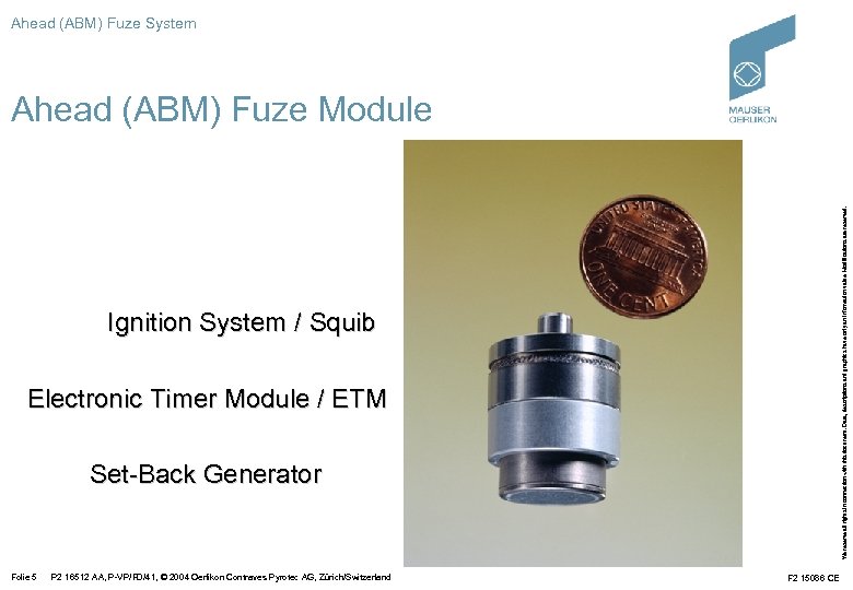 Ahead (ABM) Fuze System We reserve all rights in connection with this document. Data,