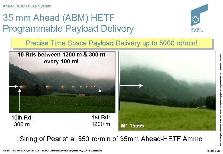 Ahead (ABM) Fuze System 35 mm Ahead (ABM) HETF Programmable Payload Delivery Precise Time