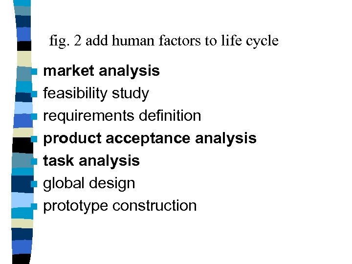 fig. 2 add human factors to life cycle n n n n market analysis