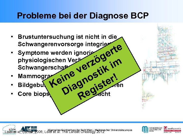 Probleme bei der Diagnose BCP • Brustuntersuchung ist nicht in die Schwangerenvorsorge integriert •