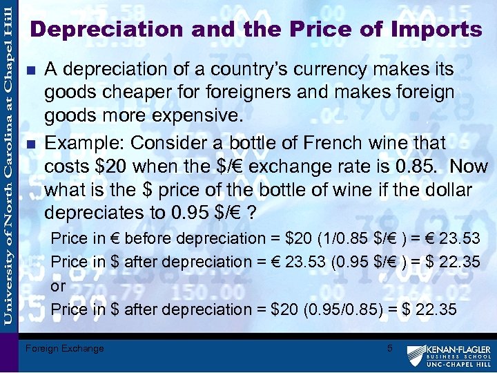 Depreciation and the Price of Imports n n A depreciation of a country’s currency