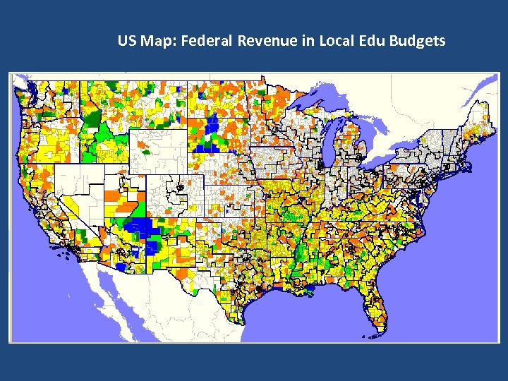 US Map: Federal Revenue in Local Edu Budgets 