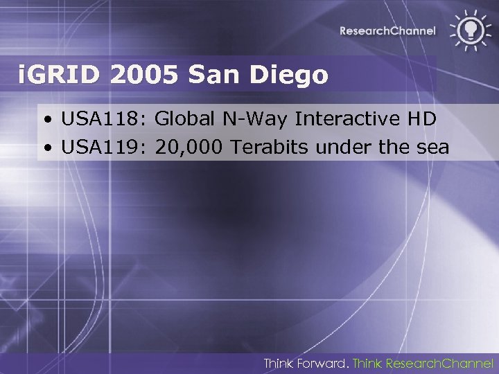 i. GRID 2005 San Diego • USA 118: Global N-Way Interactive HD • USA