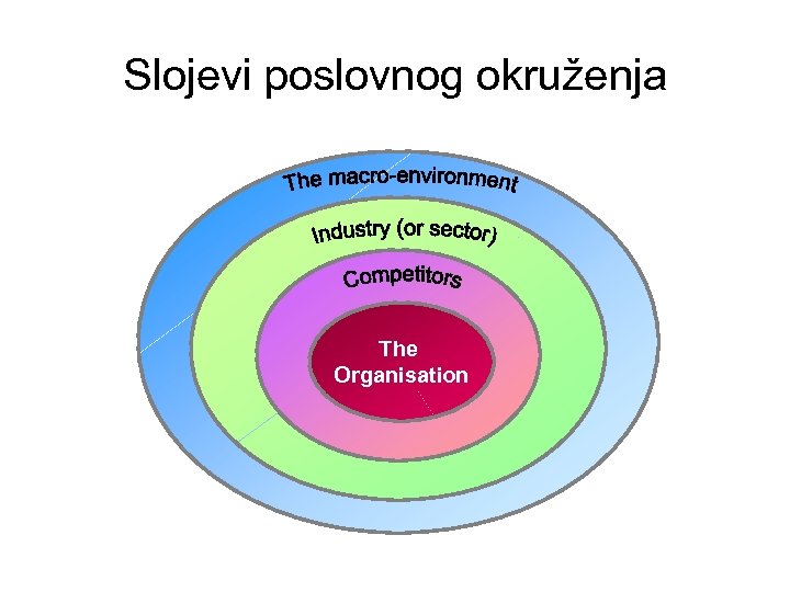 Slojevi poslovnog okruženja The Organisation 