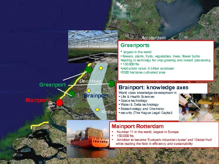 Amsterdam Greenports • largest in the world Schiphol Airport • flowers, plants, fruits, vegetables,