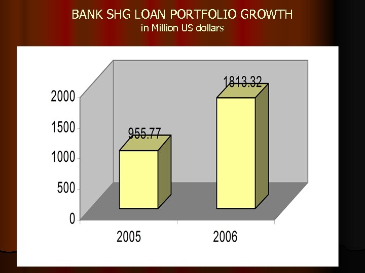 BANK SHG LOAN PORTFOLIO GROWTH in Million US dollars 