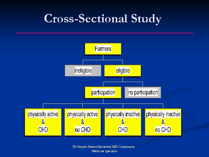 Cross-Sectional Study Dr Seyyed Alireza Moravveji MD Community Medicine specialist 