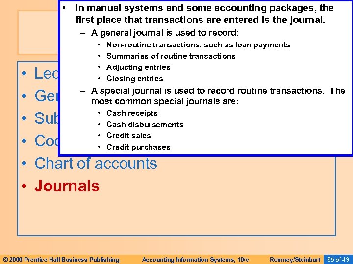  • In manual systems and some accounting packages, the first place that transactions