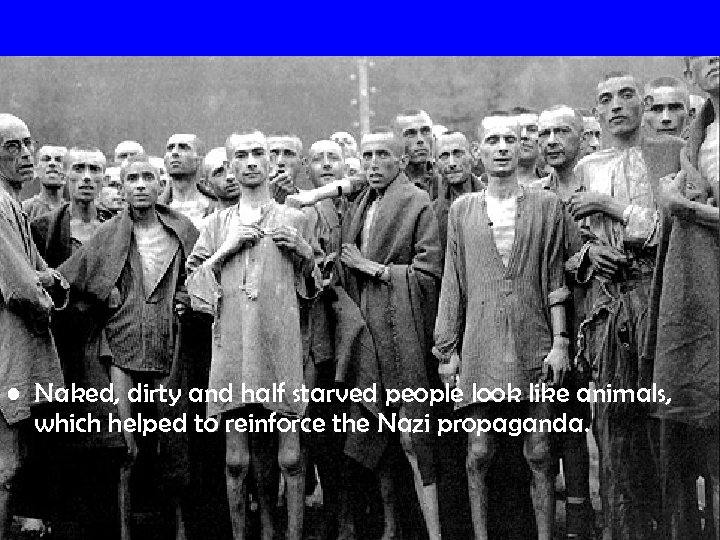  • Naked, dirty and half starved people look like animals, which helped to