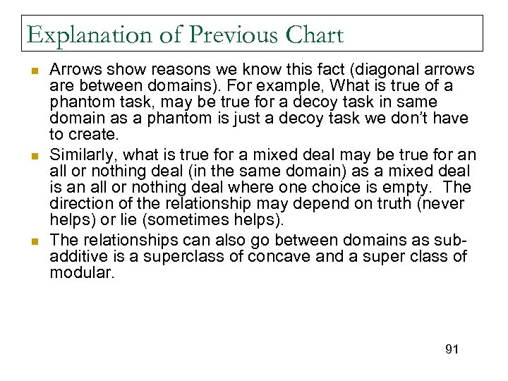 Explanation of Previous Chart n n n Arrows show reasons we know this fact