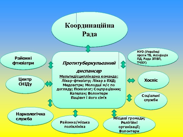  Координаційна Рада Районні фтизіатри Протитуберкульозний НУО (Українці проти ТБ, Асоціація ПД, Рада ЗПБП,
