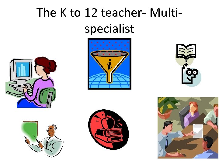 The K to 12 teacher- Multispecialist 