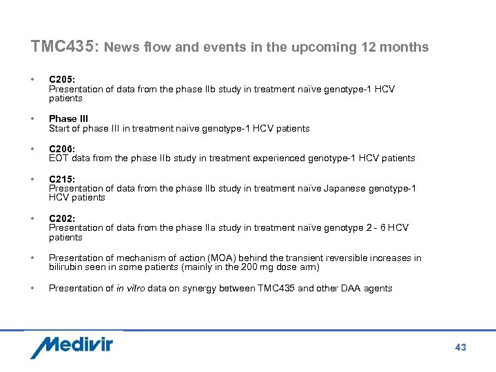 TMC 435: News flow and events in the upcoming 12 months • C 205: