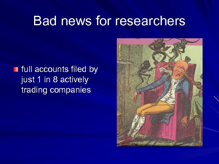 Bad news for researchers full accounts filed by just 1 in 8 actively trading