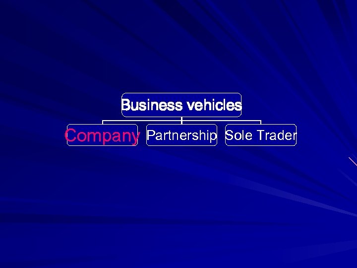 Business vehicles Company Partnership Sole Trader 