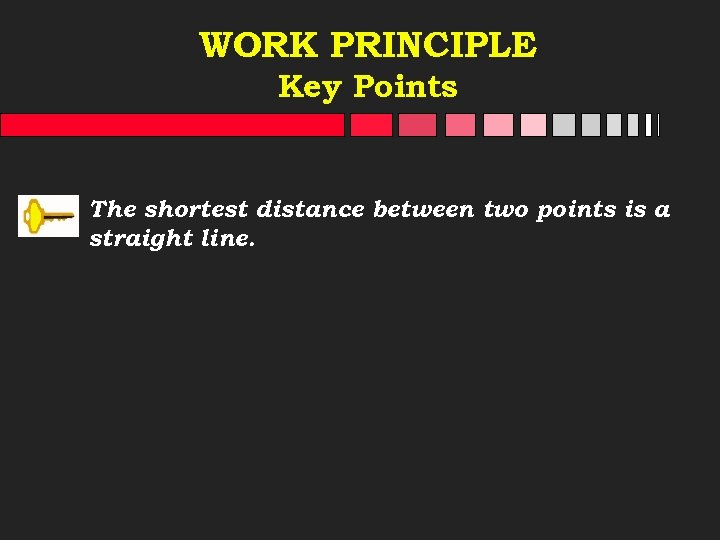 WORK PRINCIPLE Key Points The shortest distance between two points is a straight line.