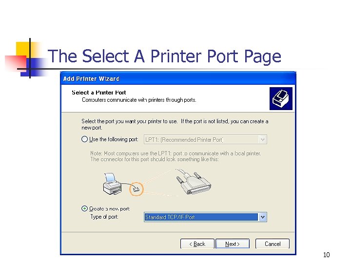 The Select A Printer Port Page 10 