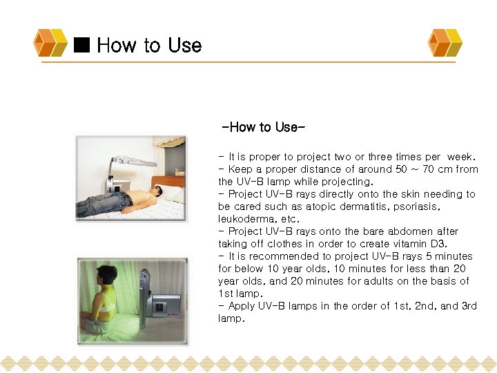 ■ How to Use -How to Use- It is proper to project two or