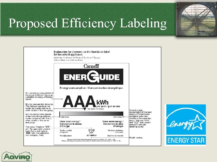 Proposed Efficiency Labeling 