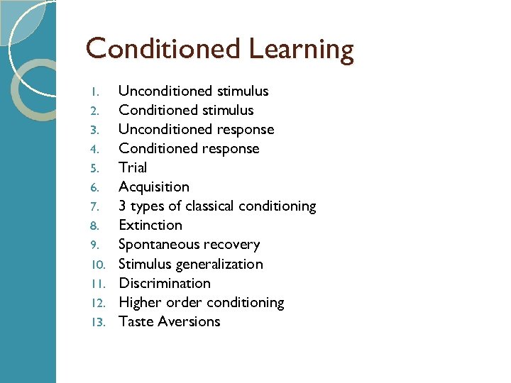Conditioned Learning 1. 2. 3. 4. 5. 6. 7. 8. 9. 10. 11. 12.
