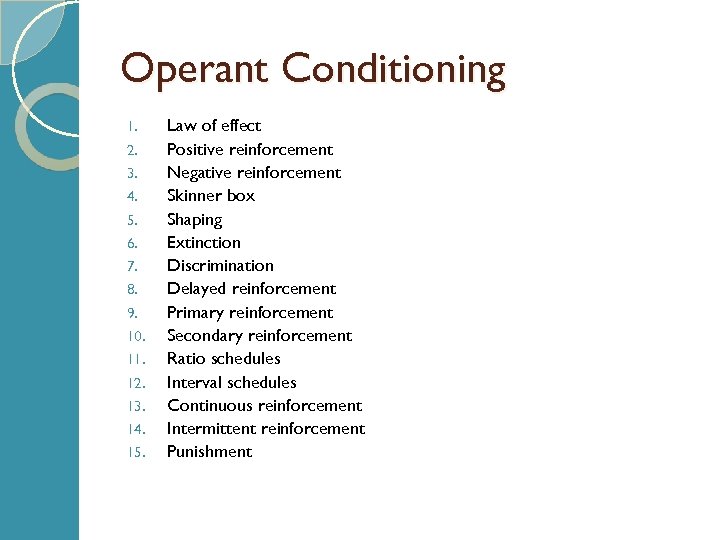 Operant Conditioning 1. 2. 3. 4. 5. 6. 7. 8. 9. 10. 11. 12.