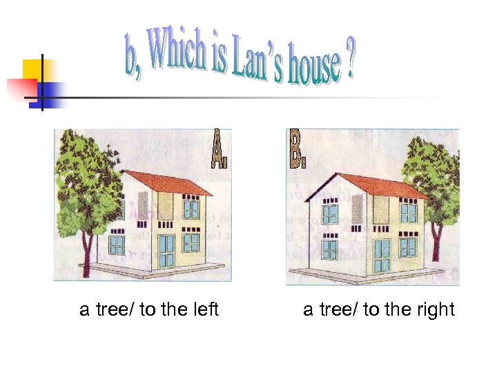 a tree/ to the left a tree/ to the right 