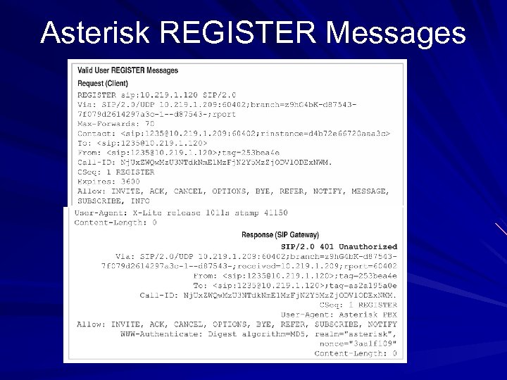 Asterisk REGISTER Messages 