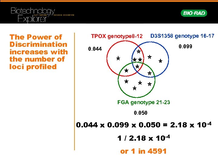 The Power of Discrimination increases with the number of loci profiled TPOX genotype 8