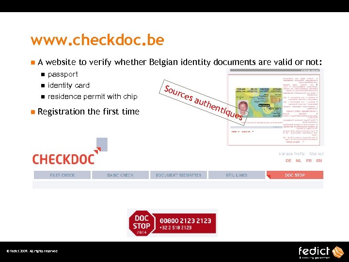 www. checkdoc. be n A website to verify whether Belgian identity documents are valid