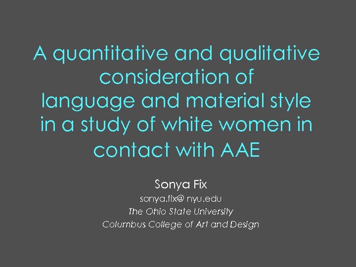 A quantitative and qualitative consideration of language and material style in a study of