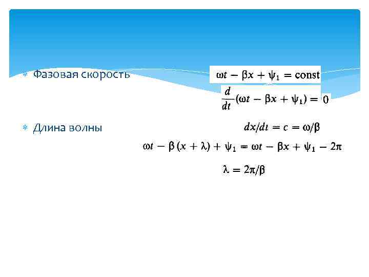  Фазовая скорость Длина волны 