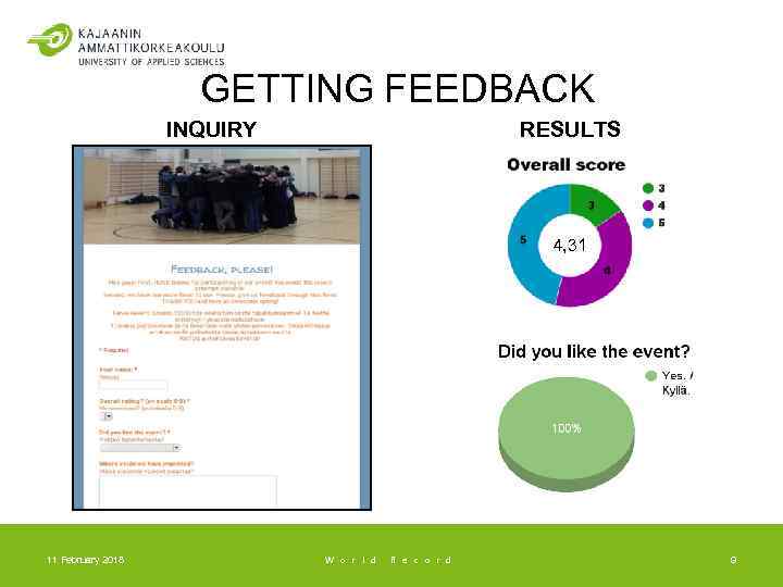 GETTING FEEDBACK INQUIRY RESULTS 4, 31 11 February 2018 W o r l d