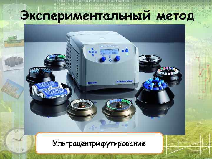 Экспериментальный метод Ультрацентрифугирование 