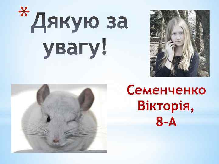 * Семенченко Вікторія, 8 -А 