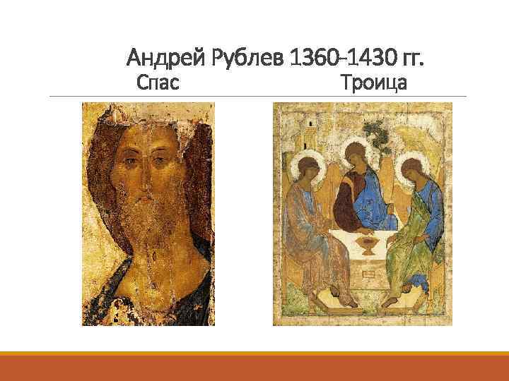 Андрей Рублев 1360 -1430 гг. Спас Троица 