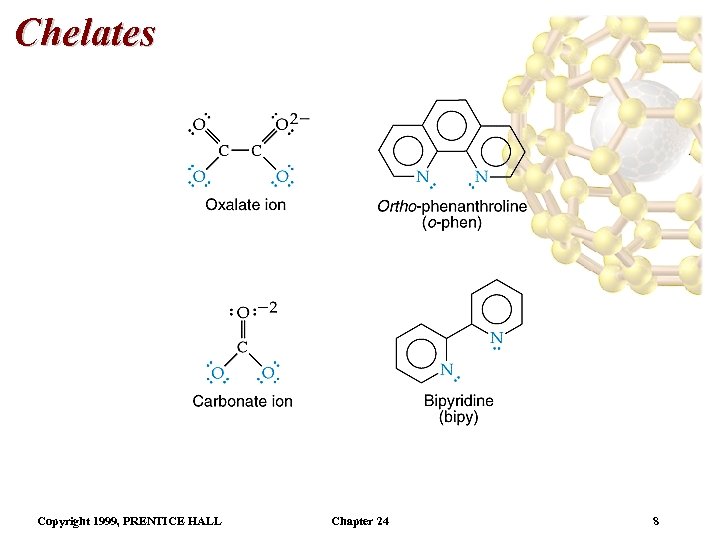 Chelates Copyright 1999, PRENTICE HALL Chapter 24 8 