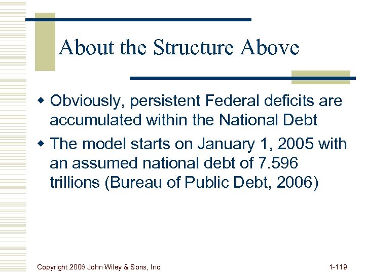 About the Structure Above w Obviously, persistent Federal deficits are accumulated within the National