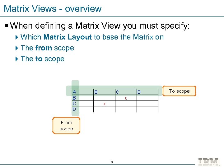 Matrix Views - overview § When defining a Matrix View you must specify: 4