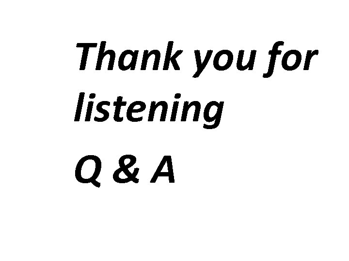 Thank you for listening Q&A 