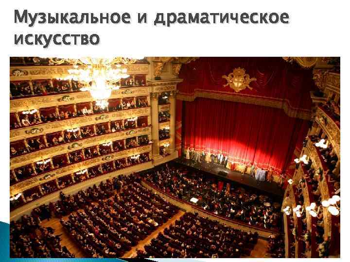 Музыкальное и драматическое искусство 