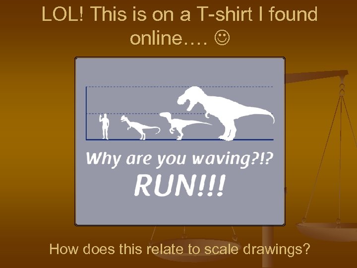 LOL! This is on a T-shirt I found online…. How does this relate to