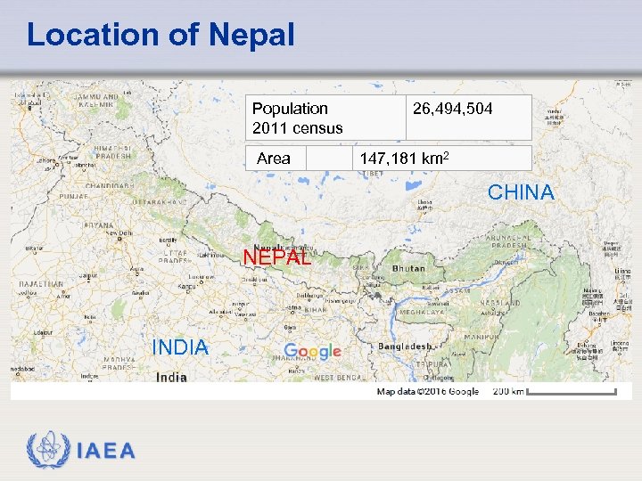 Location of Nepal Population 2011 census Area 26, 494, 504 147, 181 km 2