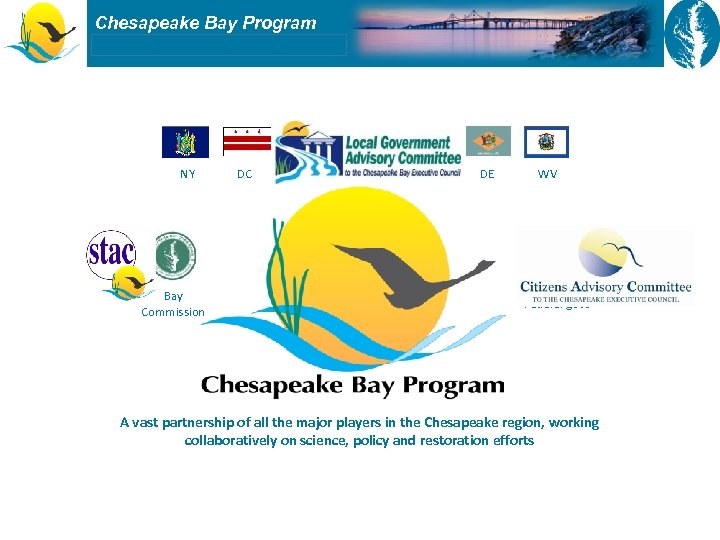 Chesapeake Bay Program NY Bay Commission DC VA MD PA DE WV Federal govt