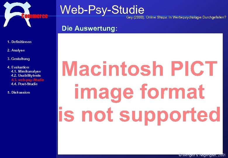 Commerce Web-Psy-Studie Gey (2000), Online Shops: In Werbepsychologie Durchgefallen? Die Auswertung: 1. Definitionen 2.