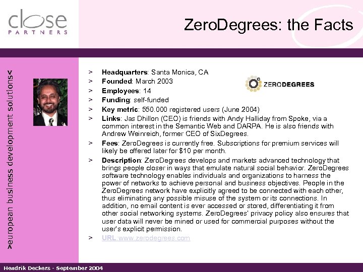 >european business development solutions< Zero. Degrees: the Facts > > > > > Headquarters: