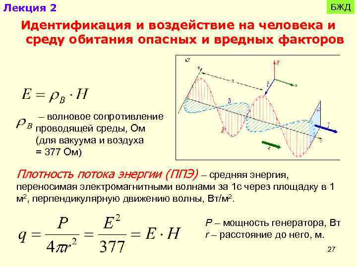 Лекция 2 БЖД Идентификация и воздействие на человека и среду обитания опасных и вредных