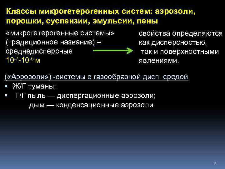 Микрогетерогенные системы презентация