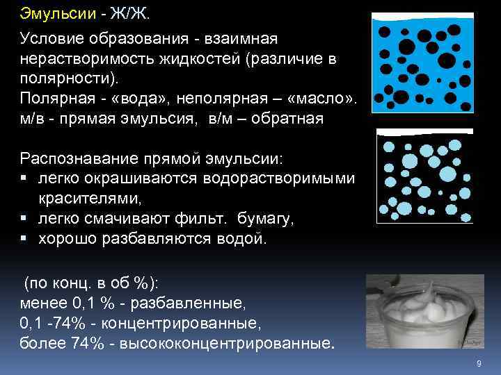 Добавьте подписи к изображениям дисперсных систем гель суспензия эмульсия